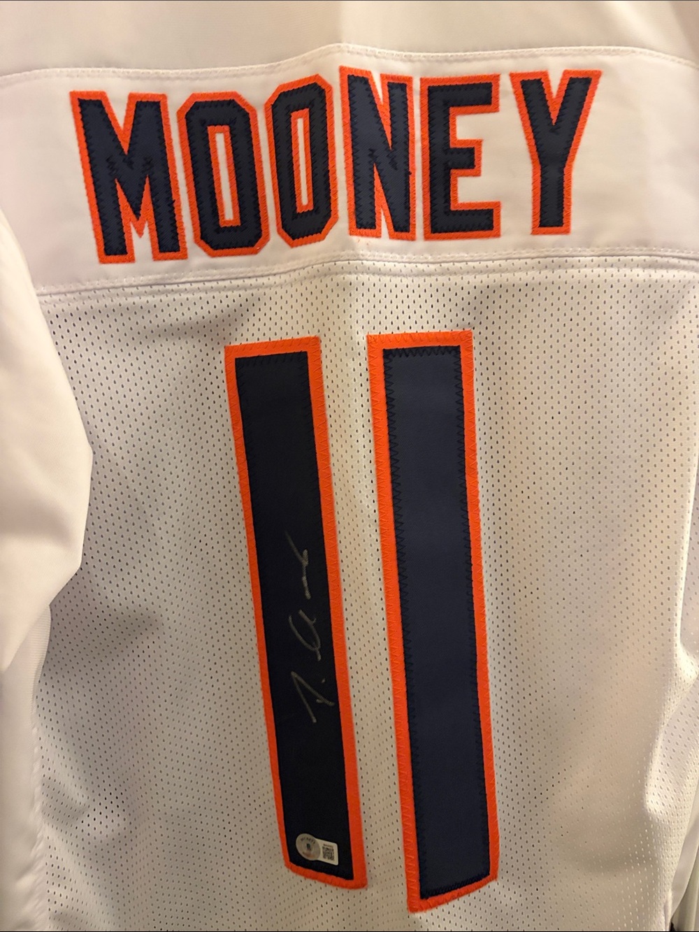 Darnell Mooney Autographed Becket Witnessed Football Jersey